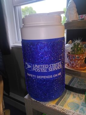 Blue Rhinestone Travel Water Jug